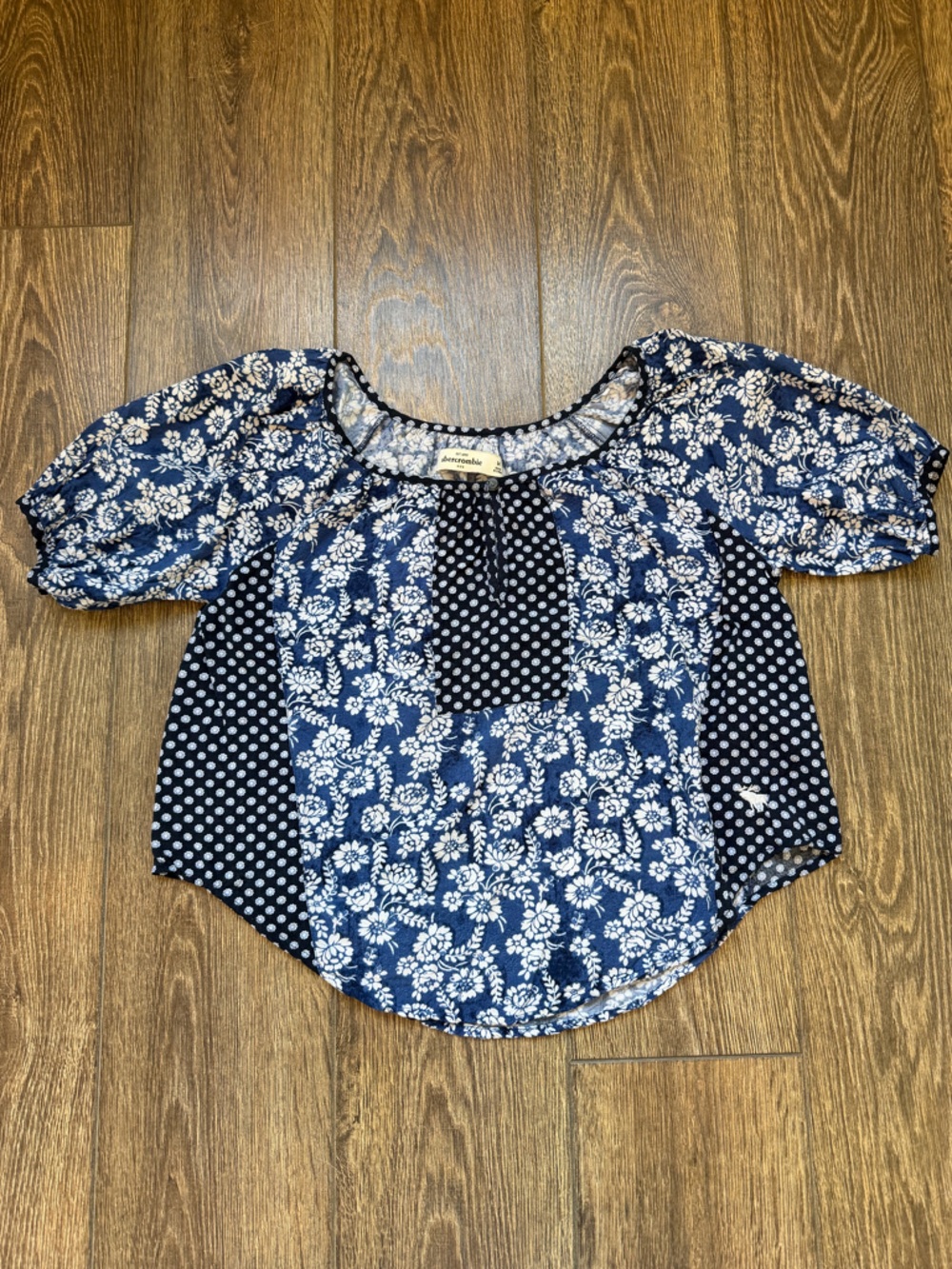 Abercrombie kids girls blouse - floral - short sleeve